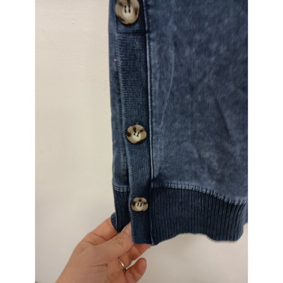 Natural Reflection Womens BOHO Sweatshirt Medium Blue Cable Knit Boxy Pullover - Picture 4 of 11